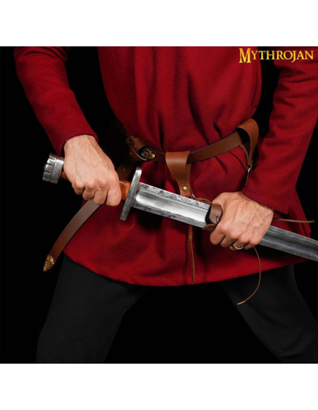 Tahalí marrom para espadas, mão direita