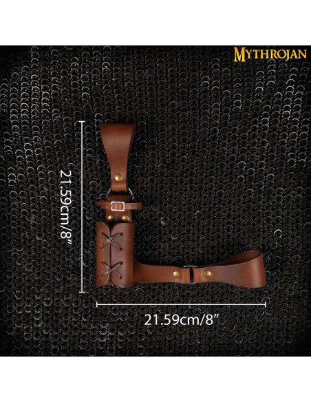 Tahalí marrom para espadas, mão direita