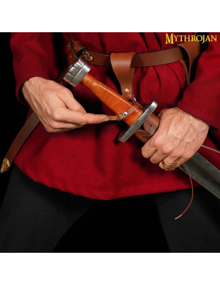 Tahalí marrom para espadas, mão direita