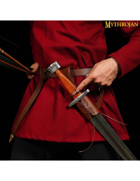 Tahalí marrom para espadas, mão direita