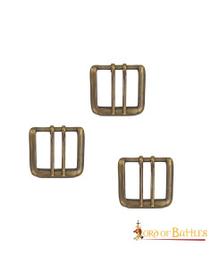 Conjunto de 3 fivelas vintage de agulha dupla