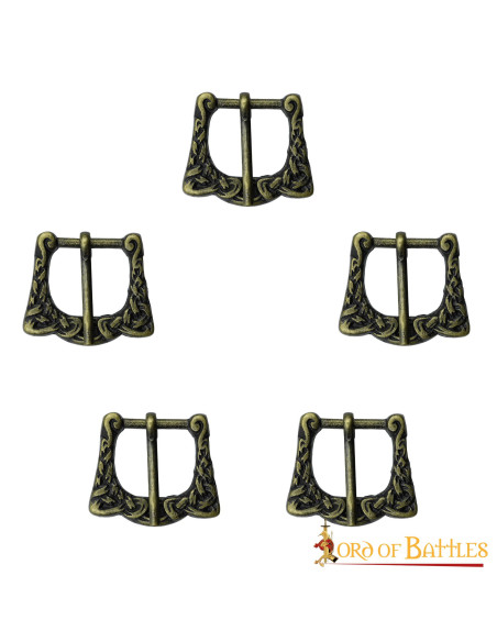 Conjunto de 5 fivelas de cinto celtas...