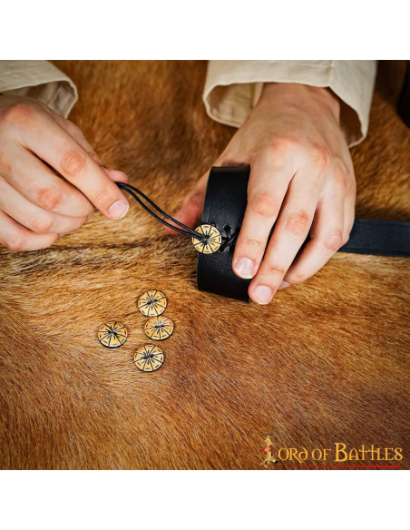 Conjunto de 5 botões de buzina medievais