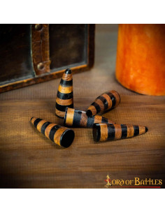 Conjunto de 5 fechos de chifre decorados para roupas ou...