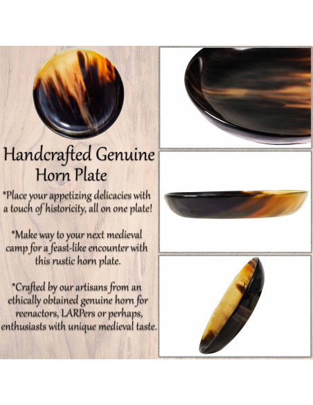 Prato medieval feito de chifre de...
