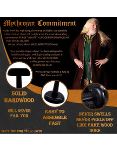 Expositor para capacetes em madeira preta 2