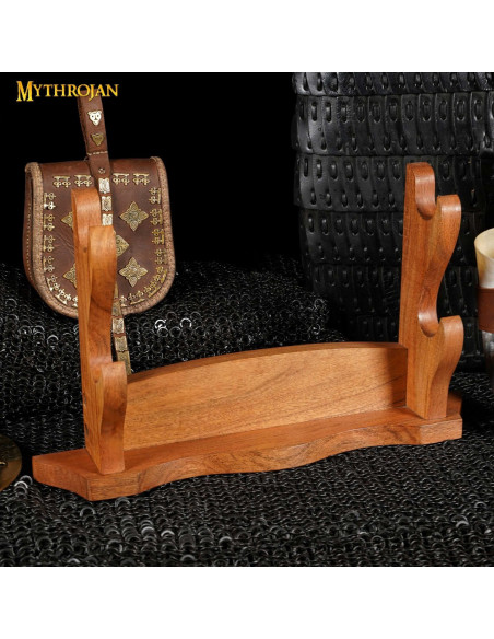 Suporte de mesa de madeira para 2 armas