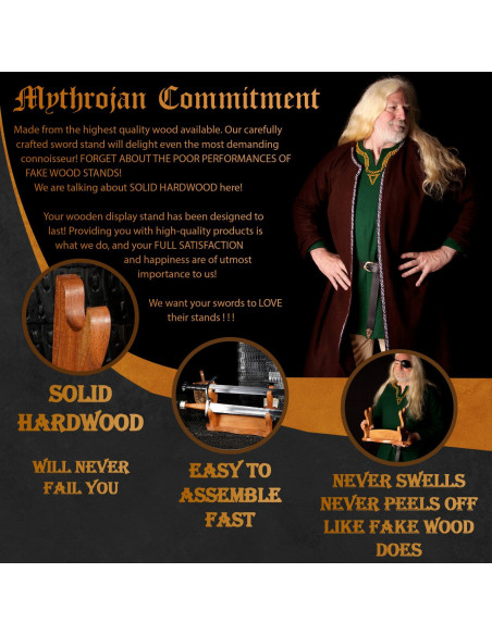 Suporte de mesa de madeira para 2 armas