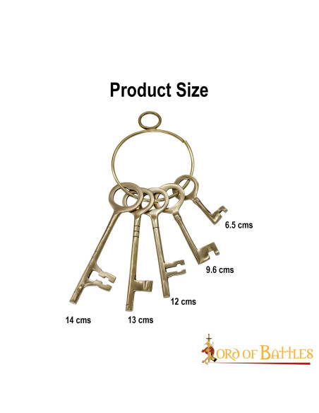 Conjunto de 5 chaves com chaveiro de...