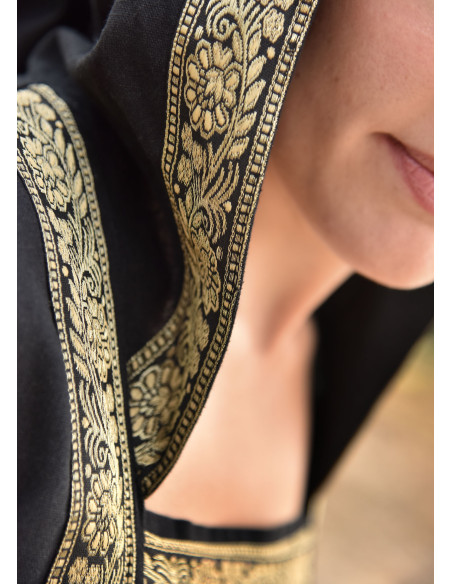 Vestido medieval Leonor em preto com...