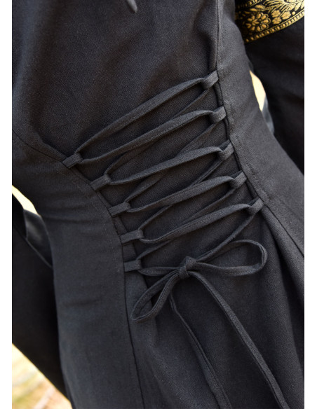 Vestido medieval Leonor em preto com...