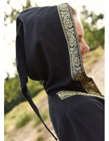 Vestido medieval Leonor em preto com...