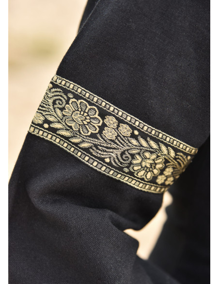 Vestido medieval Leonor em preto com...