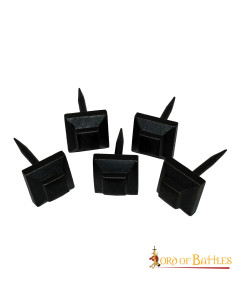 Conjunto de 5 tachas quadradas medievais forjadas à mão 2