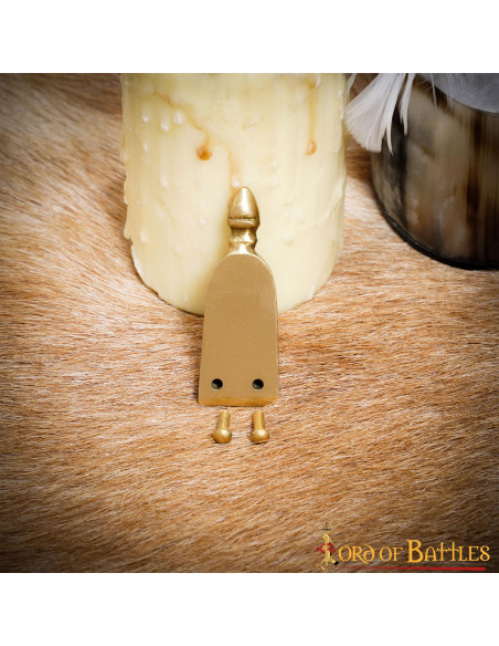 Fecho de cinto medieval em latão com...