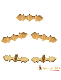 Conjunto de 5 enfeites de latão para cintos medievais 2