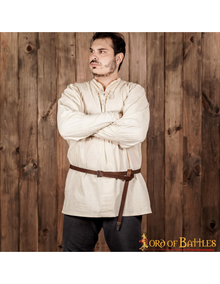 Cinto estreito Viking marrom com...