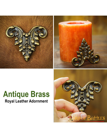 Ornamento floral medieval para couro...