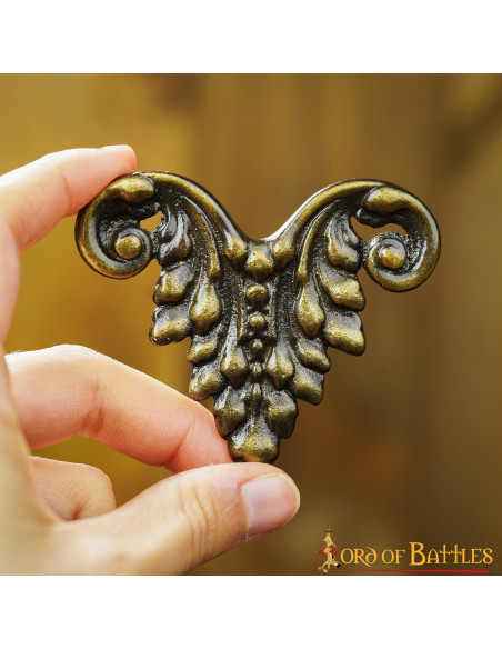 Ornamento floral medieval para couro...