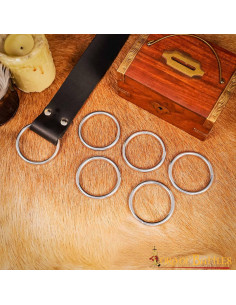Conjunto de 5 argolas niqueladas para cintos ou peças... 2