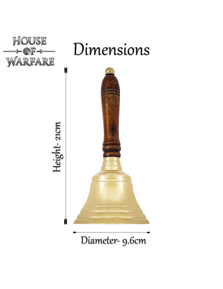 Sino de choro em latão e madeira