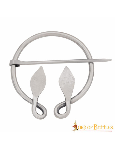 Broche de folha celta em aço inoxidável