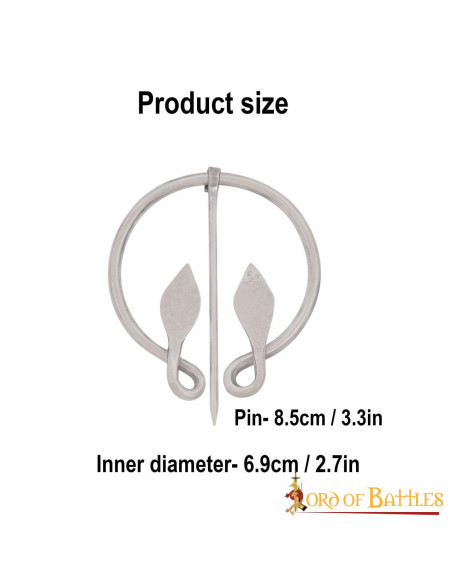 Broche de folha celta em aço inoxidável