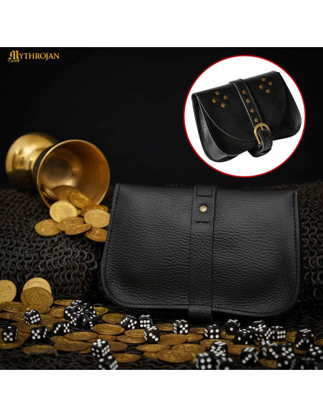 Bolsa medieval preta, tipo pochete,...