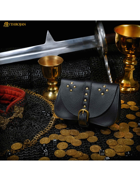 Bolsa medieval preta, tipo pochete,...