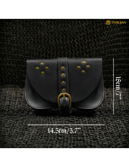 Bolsa medieval marrom, tipo pochete,...