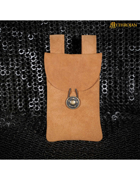 Bolsa medieval marrom, tipo pochete,...
