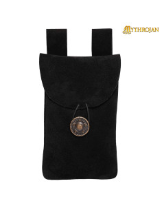 Bolsa medieval preta, tipo pochete, para recreacionistas...