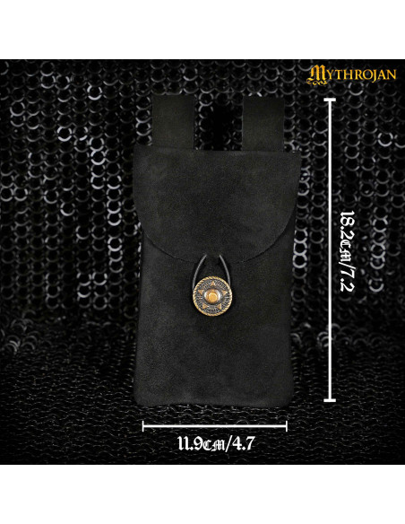 Bolsa medieval preta, tipo pochete,...