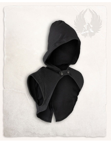 Capa de ombro com capuz medieval...
