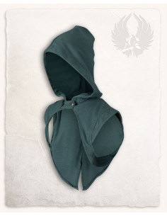 Capa de ombro medieval com capuz Galatea - Verde Oliva 2
