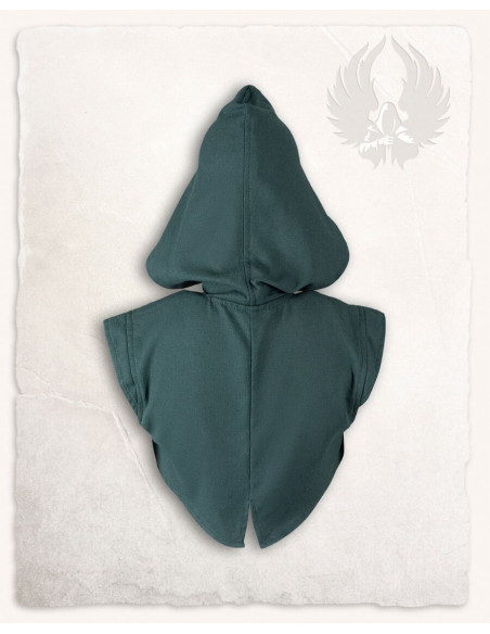 Capa de ombro medieval com capuz...