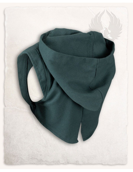 Capa de ombro medieval com capuz...