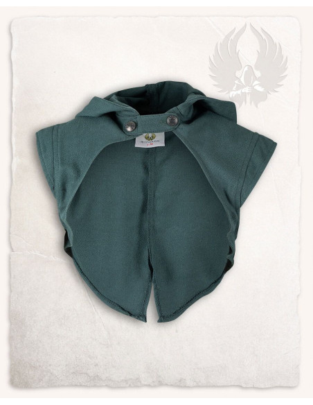 Capa de ombro medieval com capuz...