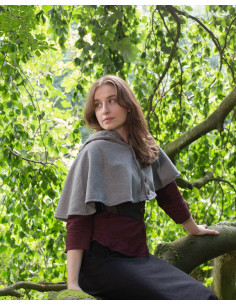 Protetor de ombro medieval Notker com capuz - cinza