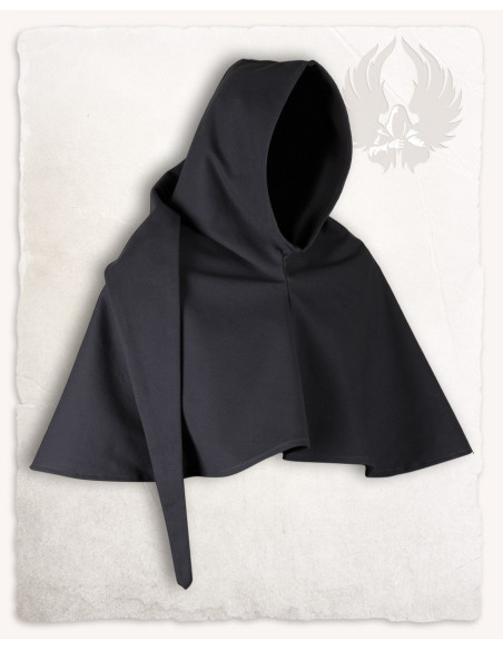 Gugel medieval de algodão preto...