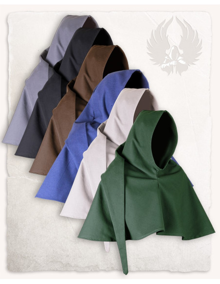 Gugel medieval de algodão preto...