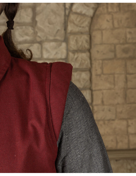 Colete medieval Tilly em algodão - bordô