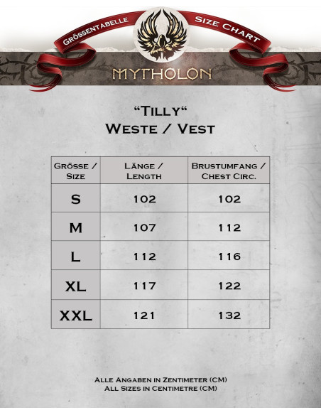 Colete medieval Tilly marrom em...