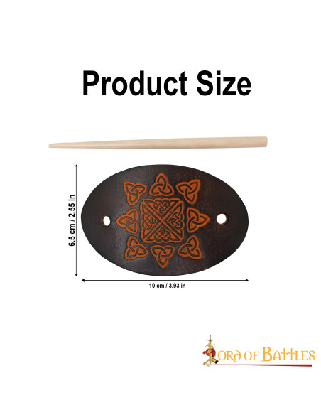 Broche de cabelo de couro com...