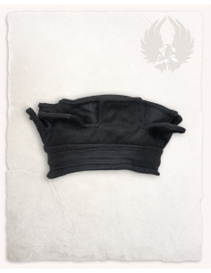 Chapéu medieval preto com ameias, ajustável