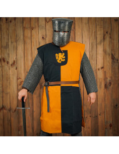 Tabardo masculino com escudo Lion Rampant, amarelo-preto