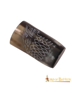 Conjunto de 2 copos de chifre com decoração Wolf (200 ml.) 2