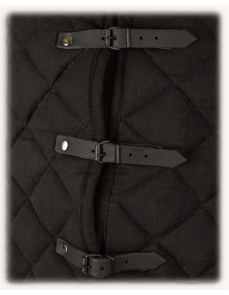Gambeson sem manga preto longo medieval