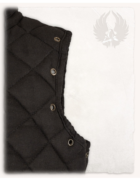 Gambeson sem manga preto longo medieval