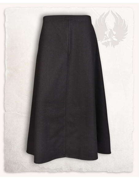 Saia medieval em algodão preto,...